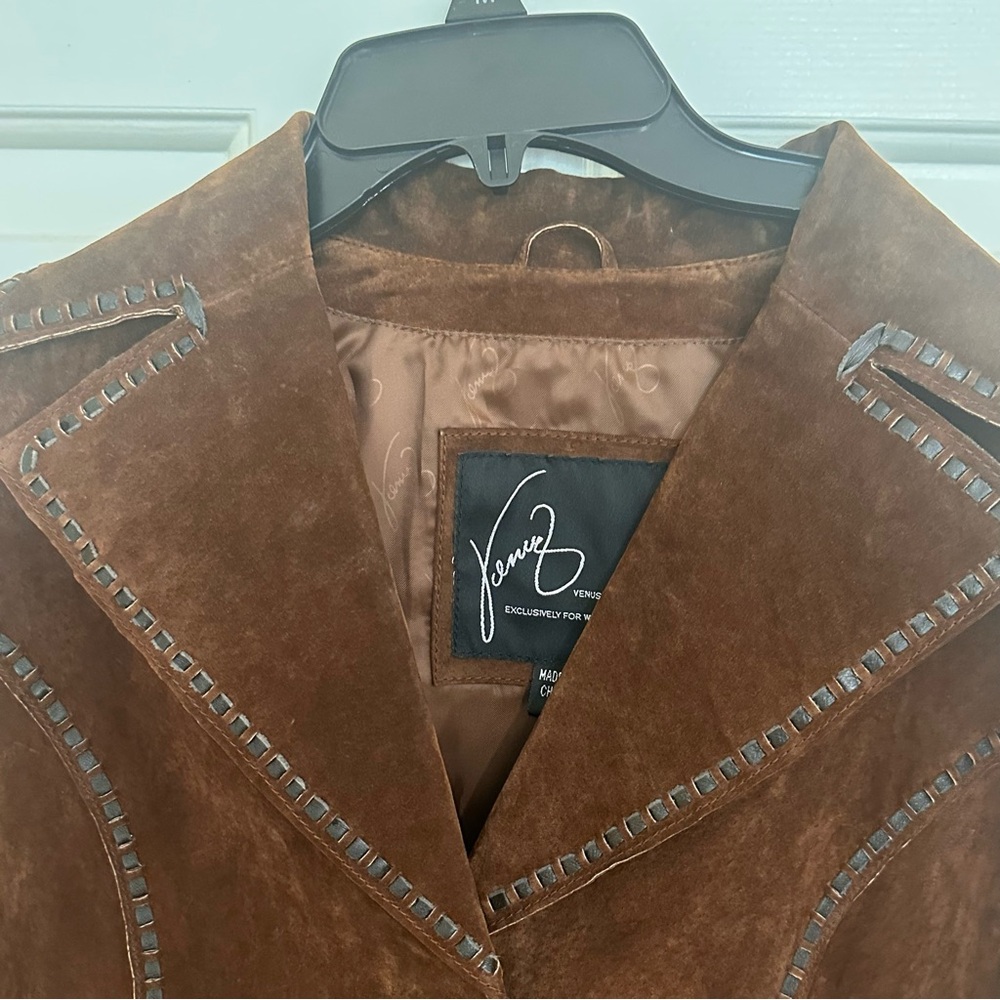 Venus William’s Wilsons Leather Dark Brown Suede Women's Jacket Y2K Size Small S - Picture 2 of 7